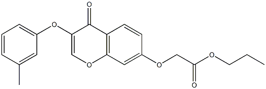 propyl {[3-(3-methylphenoxy)-4-oxo-4H-chromen-7-yl]oxy}acetate,,结构式