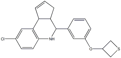 3-(8-chloro-3a,4,5,9b-tetrahydro-3H-cyclopenta[c]quinolin-4-yl)phenyl 3-thietanyl ether Structure