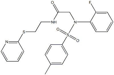 2-{2-fluoro[(4-methylphenyl)sulfonyl]anilino}-N-[2-(2-pyridinylsulfanyl)ethyl]acetamide Structure