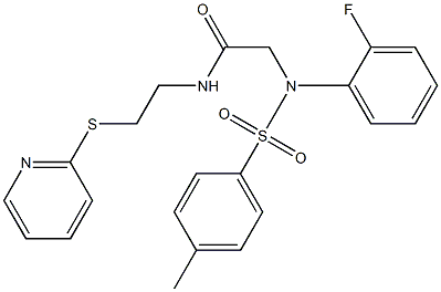  2-{2-fluoro[(4-methylphenyl)sulfonyl]anilino}-N-[2-(2-pyridinylsulfanyl)ethyl]acetamide