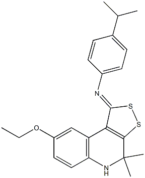 N-(8-ethoxy-4,4-dimethyl-4,5-dihydro-1H-[1,2]dithiolo[3,4-c]quinolin-1-ylidene)-N-(4-isopropylphenyl)amine Structure