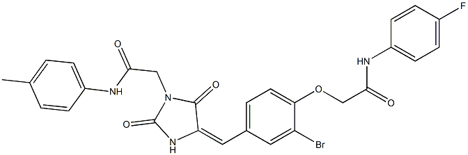  2-[2-bromo-4-({2,5-dioxo-1-[2-oxo-2-(4-toluidino)ethyl]-4-imidazolidinylidene}methyl)phenoxy]-N-(4-fluorophenyl)acetamide