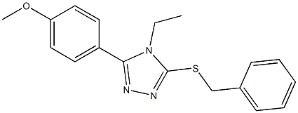 4-[5-(benzylsulfanyl)-4-ethyl-4H-1,2,4-triazol-3-yl]phenyl methyl ether,,结构式