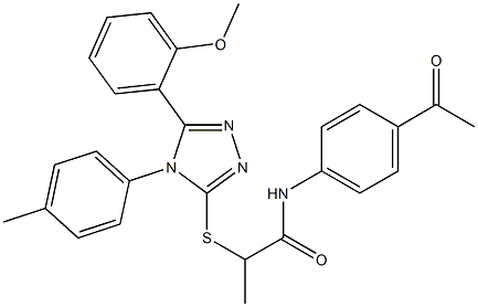 N-(4-acetylphenyl)-2-{[5-(2-methoxyphenyl)-4-(4-methylphenyl)-4H-1,2,4-triazol-3-yl]sulfanyl}propanamide|