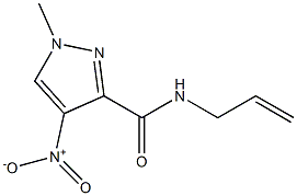 N-allyl-4-nitro-1-methyl-1H-pyrazole-3-carboxamide 化学構造式