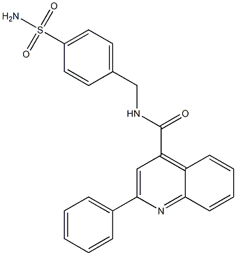 N-[4-(aminosulfonyl)benzyl]-2-phenylquinoline-4-carboxamide 化学構造式