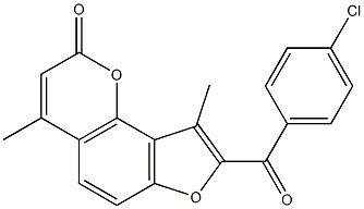 8-(4-chlorobenzoyl)-4,9-dimethyl-2H-furo[2,3-h]chromen-2-one Structure