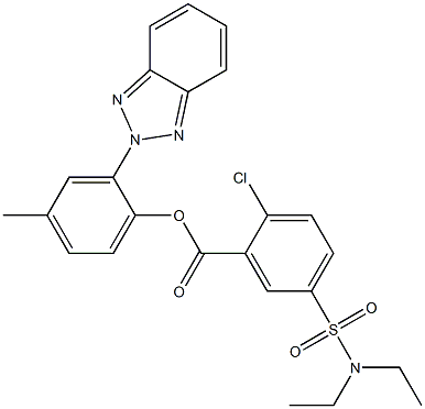 2-(2H-1,2,3-benzotriazol-2-yl)-4-methylphenyl 2-chloro-5-[(diethylamino)sulfonyl]benzoate Structure