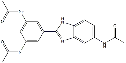 N-{3-(acetylamino)-5-[5-(acetylamino)-1H-benzimidazol-2-yl]phenyl}acetamide Struktur
