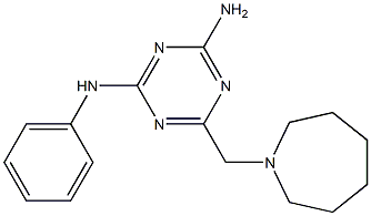 N-[4-amino-6-(1-azepanylmethyl)-1,3,5-triazin-2-yl]-N-phenylamine Struktur