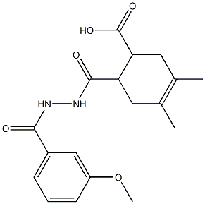 6-{[2-(3-methoxybenzoyl)hydrazino]carbonyl}-3,4-dimethyl-3-cyclohexene-1-carboxylic acid