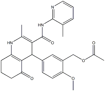  2-methoxy-5-(2-methyl-3-{[(3-methyl-2-pyridinyl)amino]carbonyl}-5-oxo-1,4,5,6,7,8-hexahydro-4-quinolinyl)benzyl acetate