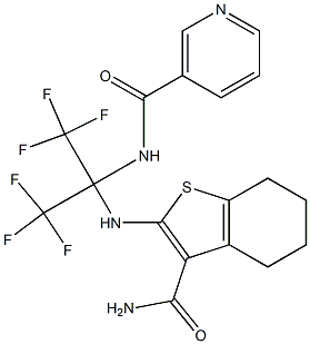 N-[1-{[3-(aminocarbonyl)-4,5,6,7-tetrahydro-1-benzothien-2-yl]amino}-2,2,2-trifluoro-1-(trifluoromethyl)ethyl]nicotinamide
