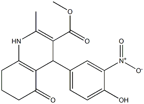 methyl 4-{4-hydroxy-3-nitrophenyl}-2-methyl-5-oxo-1,4,5,6,7,8-hexahydro-3-quinolinecarboxylate,,结构式