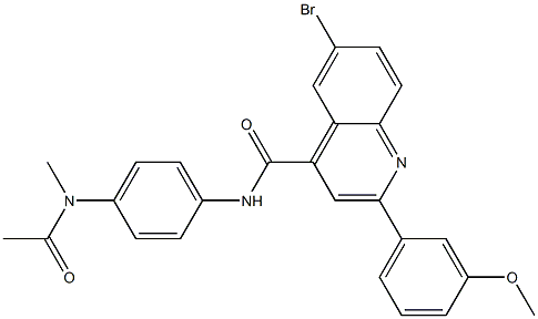 N-{4-[acetyl(methyl)amino]phenyl}-6-bromo-2-(3-methoxyphenyl)-4-quinolinecarboxamide Structure