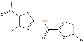 N-(5-acetyl-4-methyl-1,3-thiazol-2-yl)-5-bromo-2-furamide Struktur