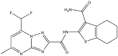 N-[3-(aminocarbonyl)-4,5,6,7-tetrahydro-1-benzothien-2-yl]-7-(difluoromethyl)-5-methyl[1,2,4]triazolo[1,5-a]pyrimidine-2-carboxamide