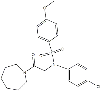 N-[2-(1-azepanyl)-2-oxoethyl]-N-(4-chlorophenyl)-4-methoxybenzenesulfonamide Struktur