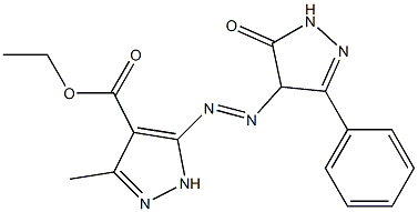 ethyl 3-methyl-5-[(5-oxo-3-phenyl-4,5-dihydro-1H-pyrazol-4-yl)diazenyl]-1H-pyrazole-4-carboxylate Struktur