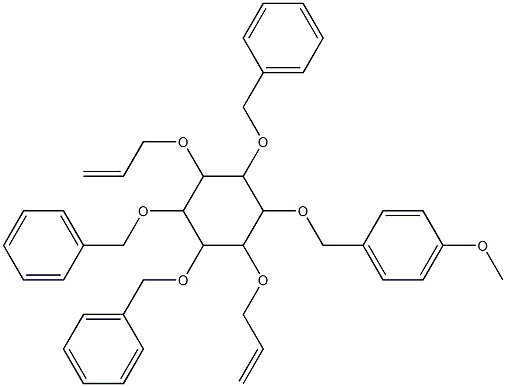 1-({[2,5-bis(allyloxy)-3,4,6-tris(benzyloxy)cyclohexyl]oxy}methyl)-4-methoxybenzene Structure