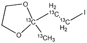2-(2-Iodoethyl-13C2)-2-methyl-13C-dioxolane-2-13C Struktur