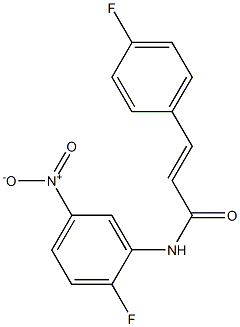 (E)-N-(2-fluoro-5-nitrophenyl)-3-(4-fluorophenyl)-2-propenamide 化学構造式