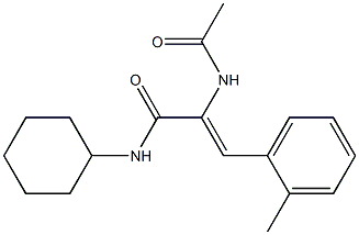 (Z)-2-(acetylamino)-N-cyclohexyl-3-(2-methylphenyl)-2-propenamide 结构式