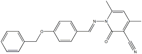 1-({(E)-[4-(benzyloxy)phenyl]methylidene}amino)-4,6-dimethyl-2-oxo-1,2-dihydro-3-pyridinecarbonitrile Structure