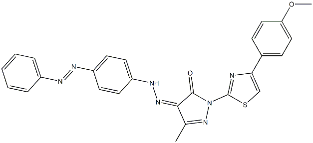 1-[4-(4-methoxyphenyl)-1,3-thiazol-2-yl]-3-methyl-1H-pyrazole-4,5-dione 4-(N-{4-[(E)-2-phenyldiazenyl]phenyl}hydrazone)