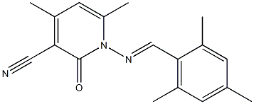 1-{[(E)-mesitylmethylidene]amino}-4,6-dimethyl-2-oxo-1,2-dihydro-3-pyridinecarbonitrile Structure