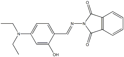 2-({(E)-[4-(diethylamino)-2-hydroxyphenyl]methylidene}amino)-1H-isoindole-1,3(2H)-dione Struktur