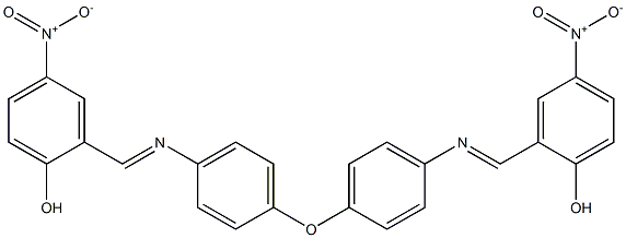 2-({[4-(4-{[(E)-(2-hydroxy-5-nitrophenyl)methylidene]amino}phenoxy)phenyl]imino}methyl)-4-nitrophenol Struktur