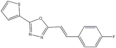 2-[(E)-2-(4-fluorophenyl)ethenyl]-5-(2-thienyl)-1,3,4-oxadiazole,,结构式