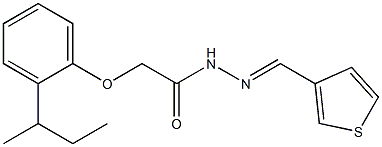 2-[2-(sec-butyl)phenoxy]-N'-[(E)-3-thienylmethylidene]acetohydrazide Structure