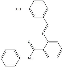 2-{[(E)-(3-hydroxyphenyl)methylidene]amino}-N-phenylbenzamide Struktur