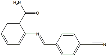 2-{[(E)-(4-cyanophenyl)methylidene]amino}benzamide Struktur