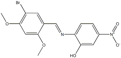 2-{[(E)-(5-bromo-2,4-dimethoxyphenyl)methylidene]amino}-5-nitrophenol Structure