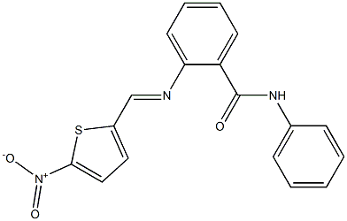 2-{[(E)-(5-nitro-2-thienyl)methylidene]amino}-N-phenylbenzamide 化学構造式