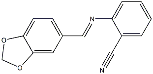 2-{[(E)-1,3-benzodioxol-5-ylmethylidene]amino}benzonitrile Structure