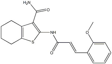 2-{[(E)-3-(2-methoxyphenyl)-2-propenoyl]amino}-4,5,6,7-tetrahydro-1-benzothiophene-3-carboxamide 结构式