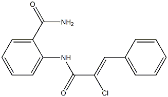 2-{[(Z)-2-chloro-3-phenyl-2-propenoyl]amino}benzamide Structure