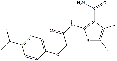 2-{[2-(4-isopropylphenoxy)acetyl]amino}-4,5-dimethyl-3-thiophenecarboxamide Structure