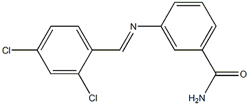3-{[(E)-(2,4-dichlorophenyl)methylidene]amino}benzamide Struktur