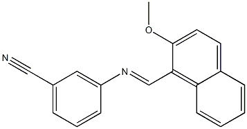3-{[(E)-(2-methoxy-1-naphthyl)methylidene]amino}benzonitrile 结构式