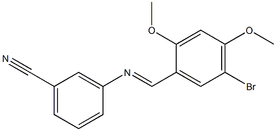 3-{[(E)-(5-bromo-2,4-dimethoxyphenyl)methylidene]amino}benzonitrile Structure