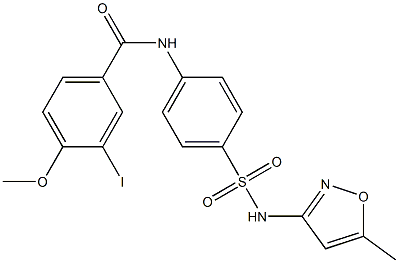3-iodo-4-methoxy-N-(4-{[(5-methyl-3-isoxazolyl)amino]sulfonyl}phenyl)benzamide 结构式
