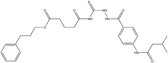 3-phenylpropyl 5-{[(2-{4-[(3-methylbutanoyl)amino]benzoyl}hydrazino)carbothioyl]amino}-5-oxopentanoate