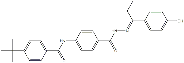 4-(tert-butyl)-N-[4-({2-[(E)-1-(4-hydroxyphenyl)propylidene]hydrazino}carbonyl)phenyl]benzamide Structure