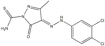 4-[(E)-2-(3,4-dichlorophenyl)hydrazono]-3-methyl-5-oxo-4,5-dihydro-1H-pyrazole-1-carbothioamide Struktur
