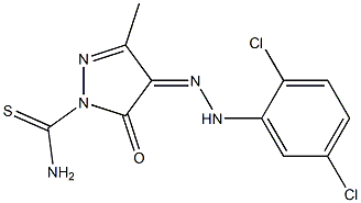 4-[(Z)-2-(2,5-dichlorophenyl)hydrazono]-3-methyl-5-oxo-1H-pyrazole-1(5H)-carbothioamide 化学構造式